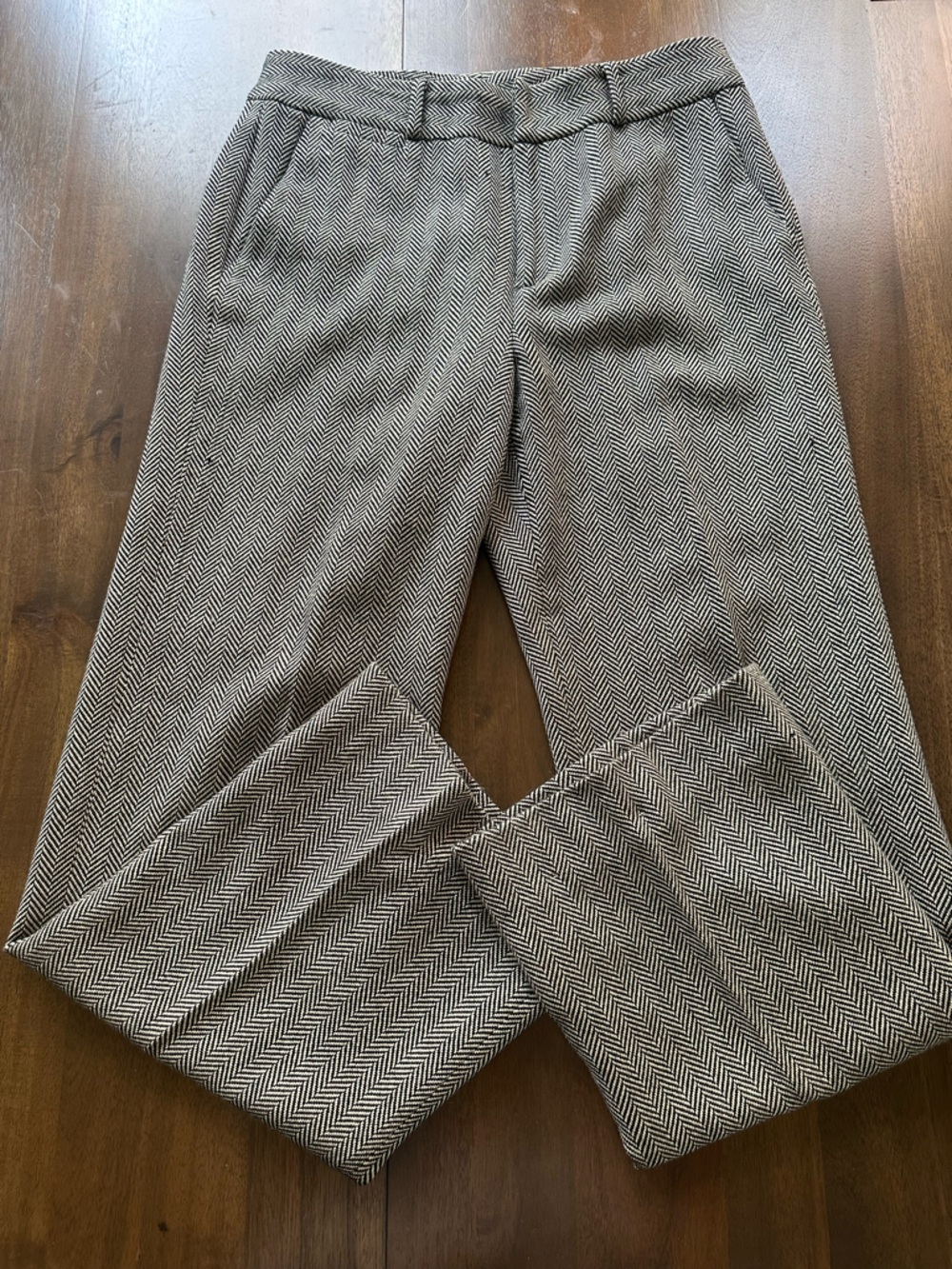 Ralph Lauren Black & White Herringbone Women’s 100% Wool Pants